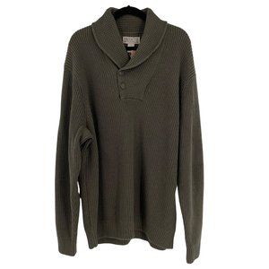 Duluth Trading Co. Brigadier Shawl Collar Sweater Vintage Olive NWT Men XL